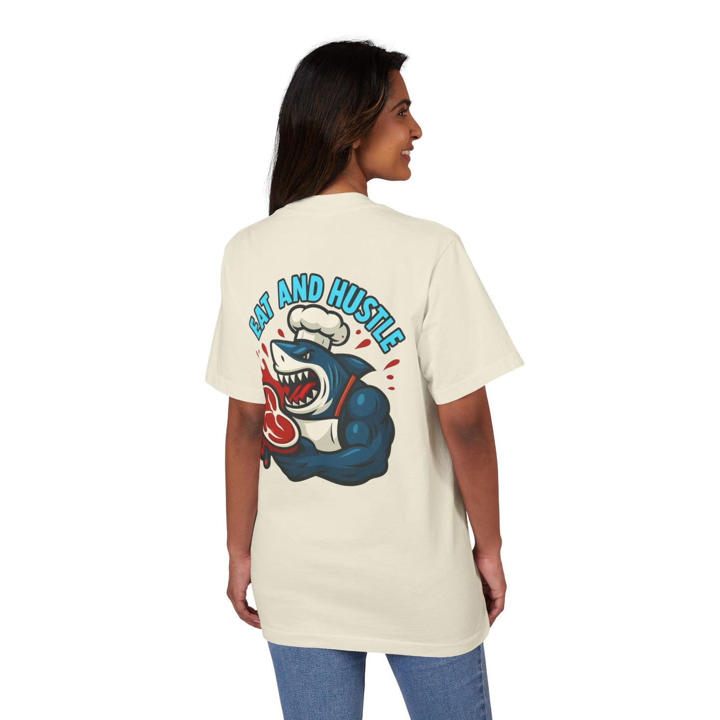 Unisex Graphic T-Shirt | 'Eat and Hustle' Motivational Tee for Food Lovers, Fitness, and Everyday Wear
