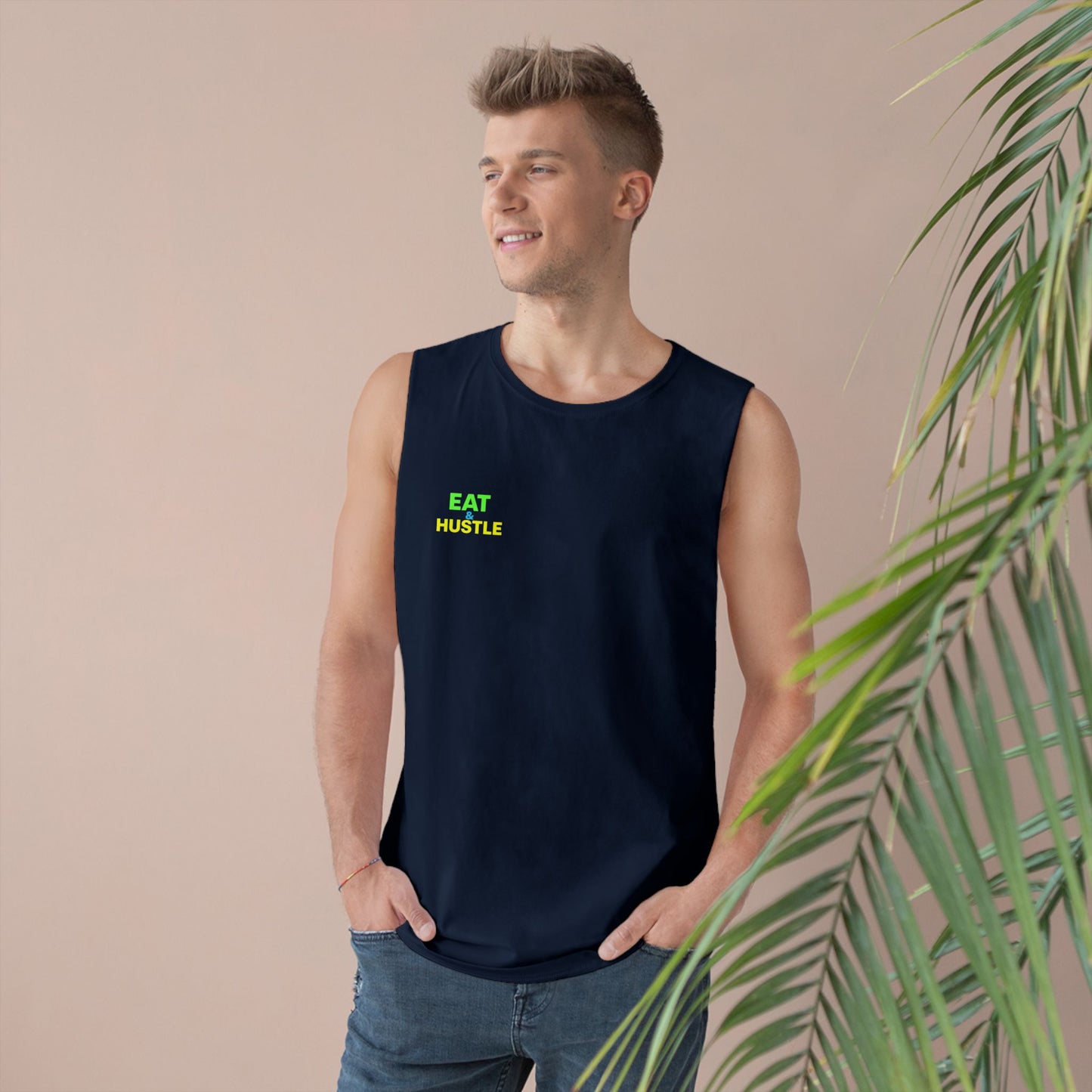 Unisex Eat & Hustle Tank Top | Motivational Workout Shirt for Fitness Lovers | Gym Apparel | Perfect for Summer & Casual Wear