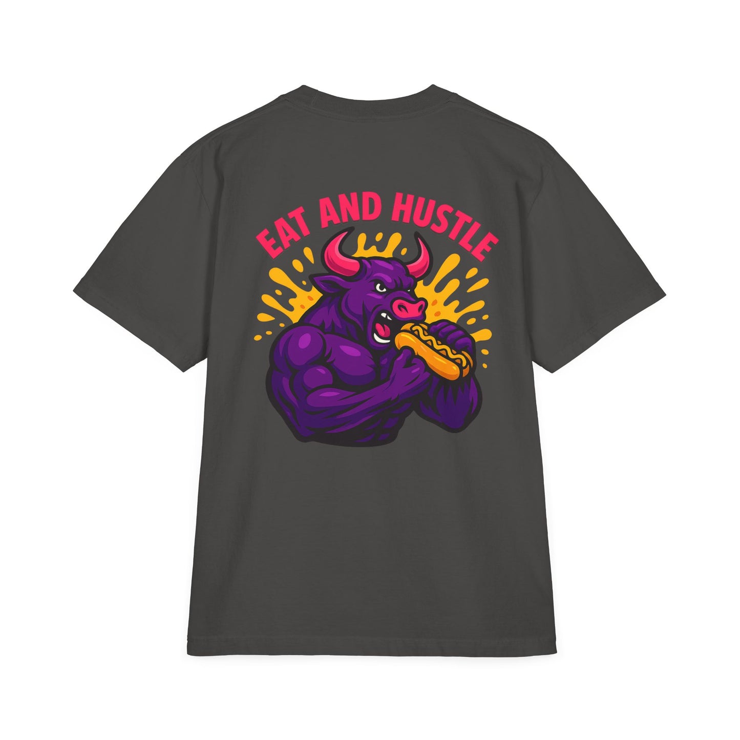 Eat and Hustle Graphic T-Shirt, Casual Tee, Motivational Apparel, Gift for Food Lovers, Unisex Streetwear, Funny Workout Shirt