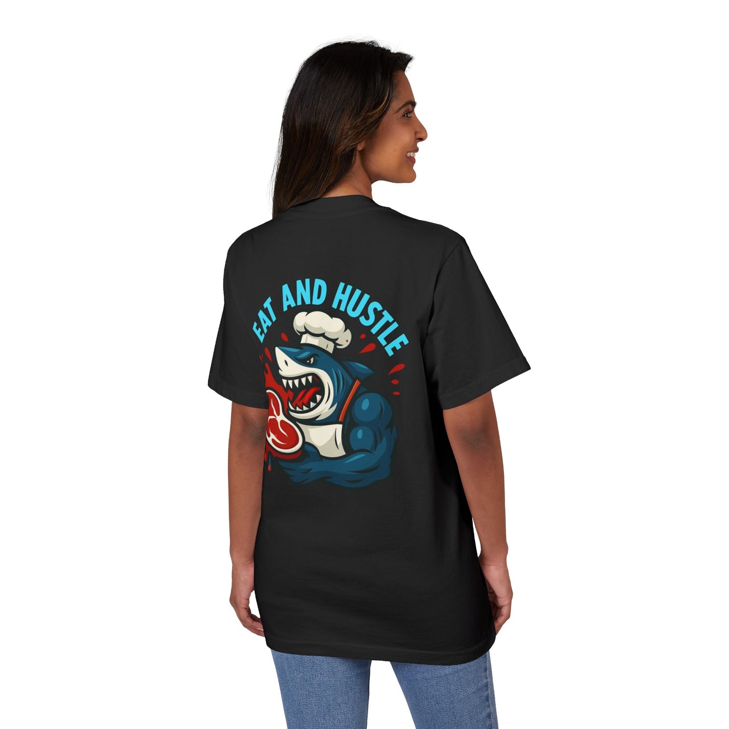 Unisex Graphic T-Shirt | 'Eat and Hustle' Motivational Tee for Food Lovers, Fitness, and Everyday Wear
