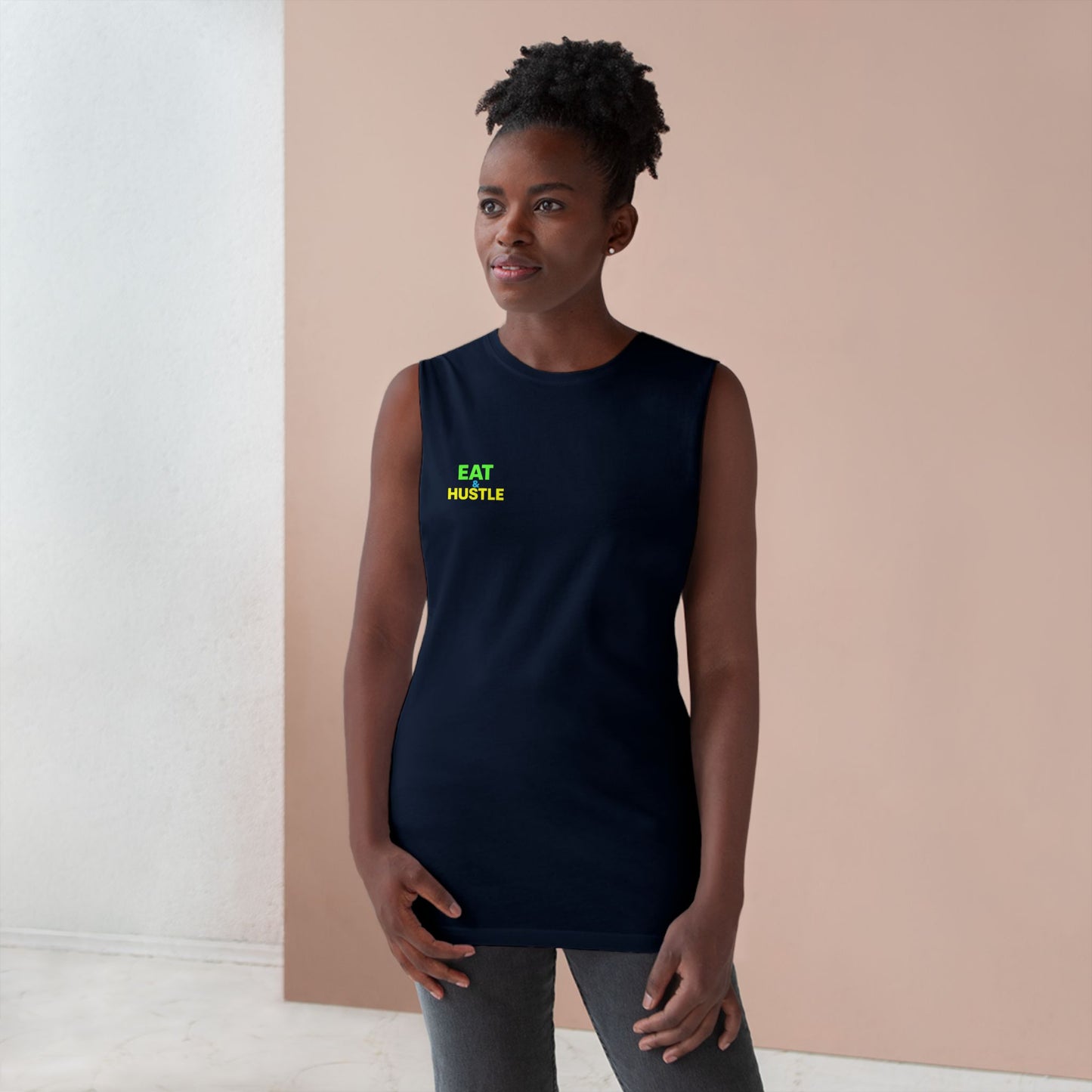 Unisex Eat & Hustle Tank Top | Motivational Workout Shirt for Fitness Lovers | Gym Apparel | Perfect for Summer & Casual Wear
