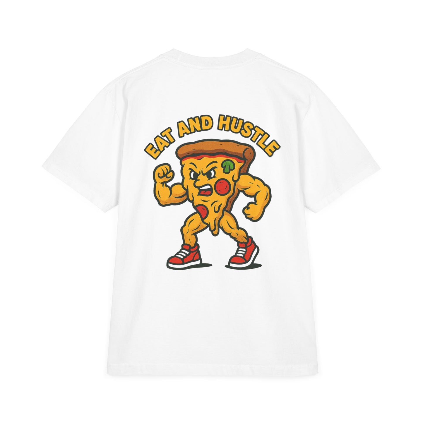 Pizza Power Unisex T-Shirt - Eat Hustle Graphic Tee, Funny Food Shirt, Casual Wear, Gift for Foodies, Urban Style