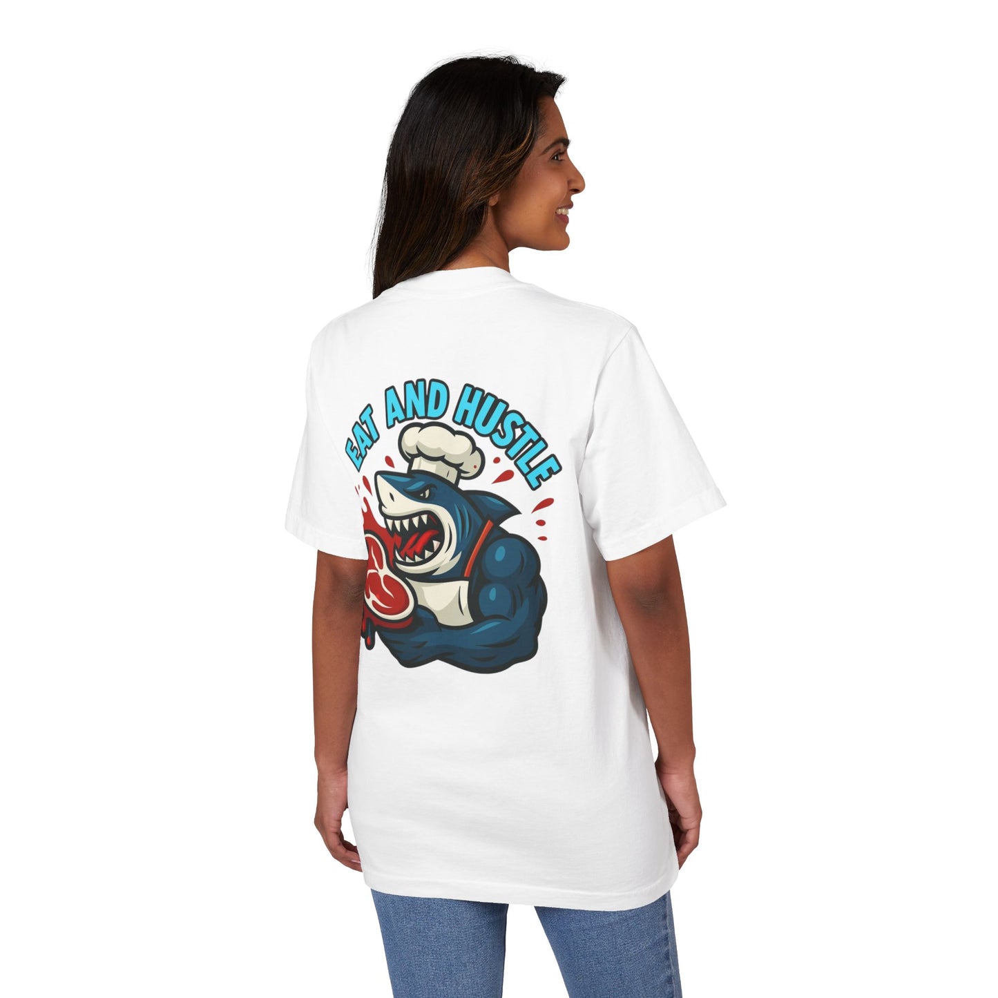 Unisex Graphic T-Shirt | 'Eat and Hustle' Motivational Tee for Food Lovers, Fitness, and Everyday Wear