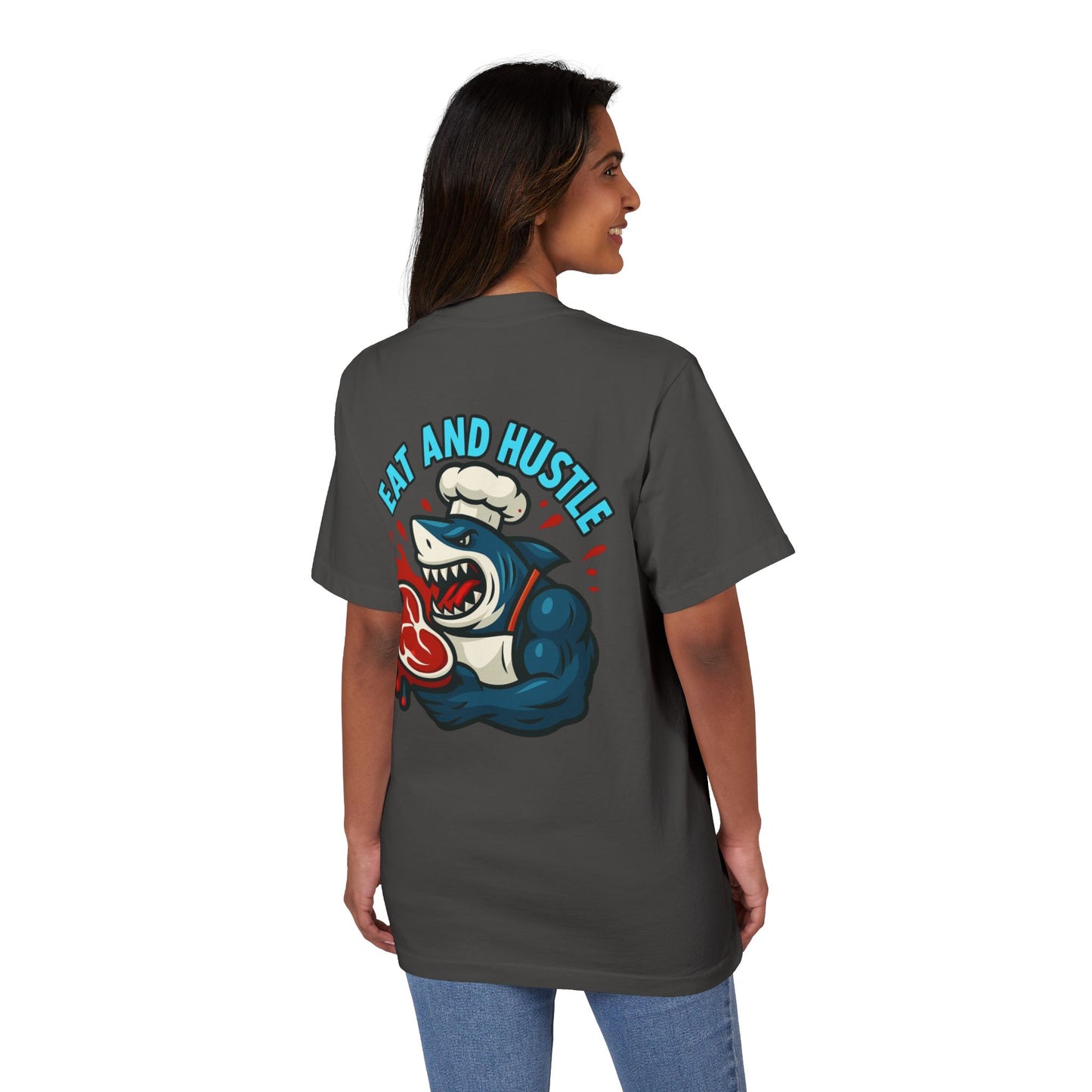 Unisex Graphic T-Shirt | 'Eat and Hustle' Motivational Tee for Food Lovers, Fitness, and Everyday Wear