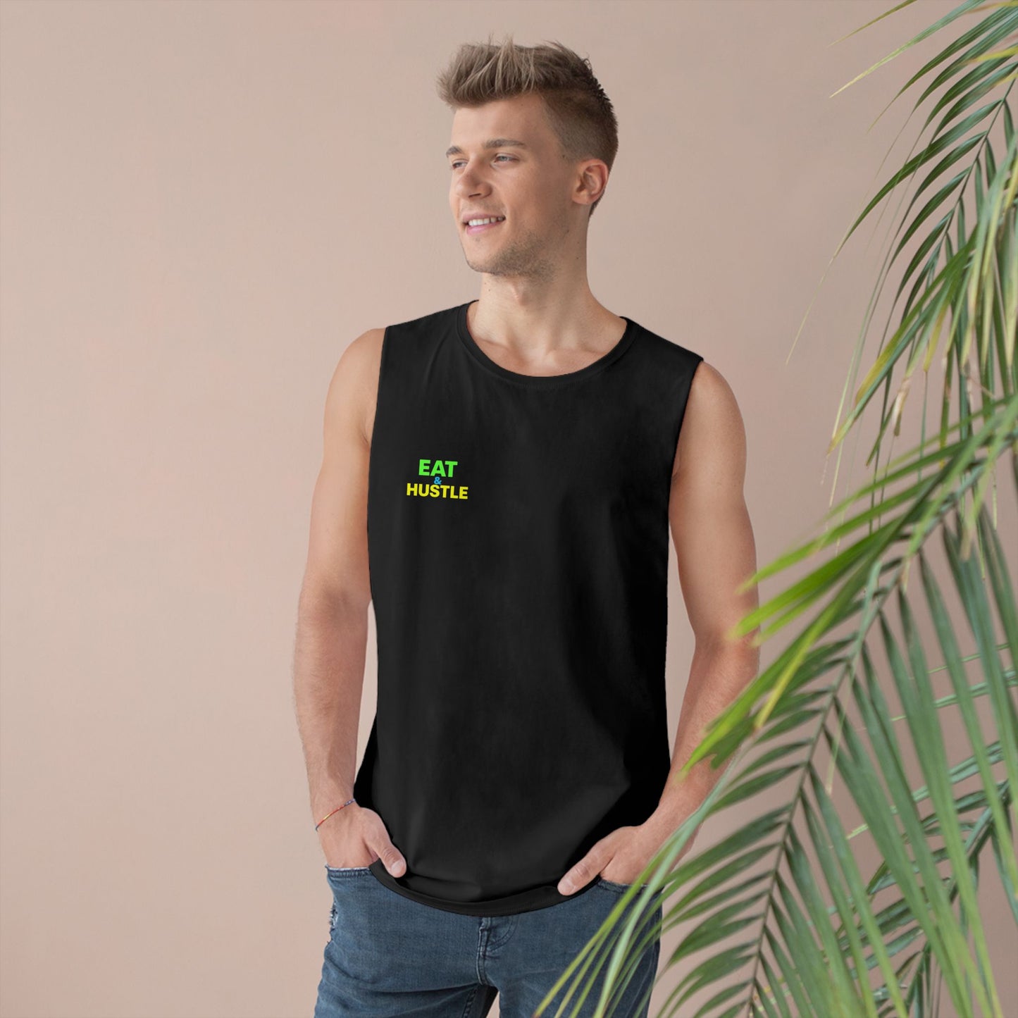 Unisex Eat & Hustle Tank Top | Motivational Workout Shirt for Fitness Lovers | Gym Apparel | Perfect for Summer & Casual Wear