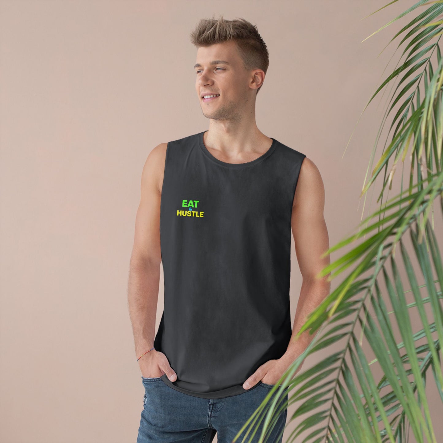 Unisex Eat & Hustle Tank Top | Motivational Workout Shirt for Fitness Lovers | Gym Apparel | Perfect for Summer & Casual Wear