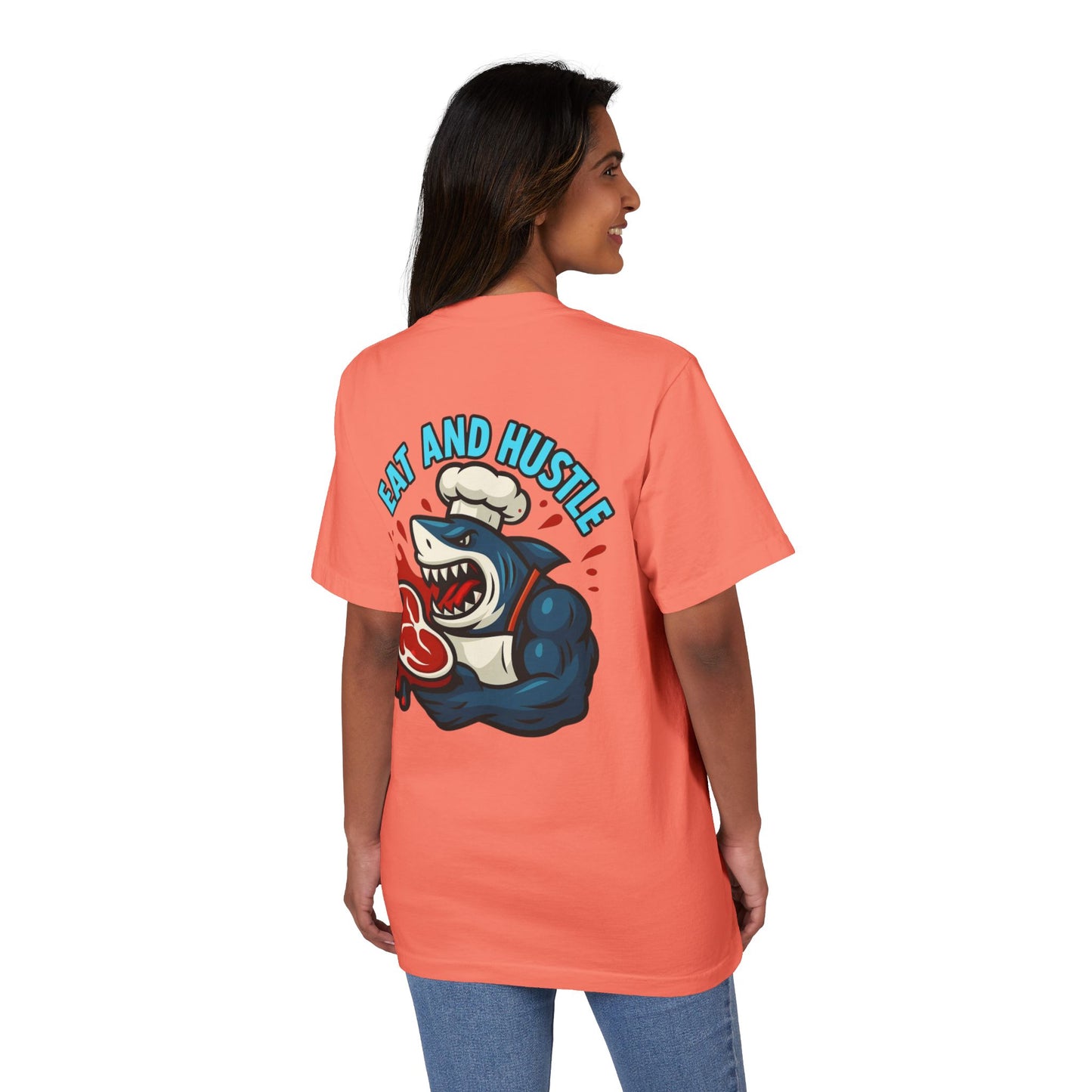 Unisex Graphic T-Shirt | 'Eat and Hustle' Motivational Tee for Food Lovers, Fitness, and Everyday Wear