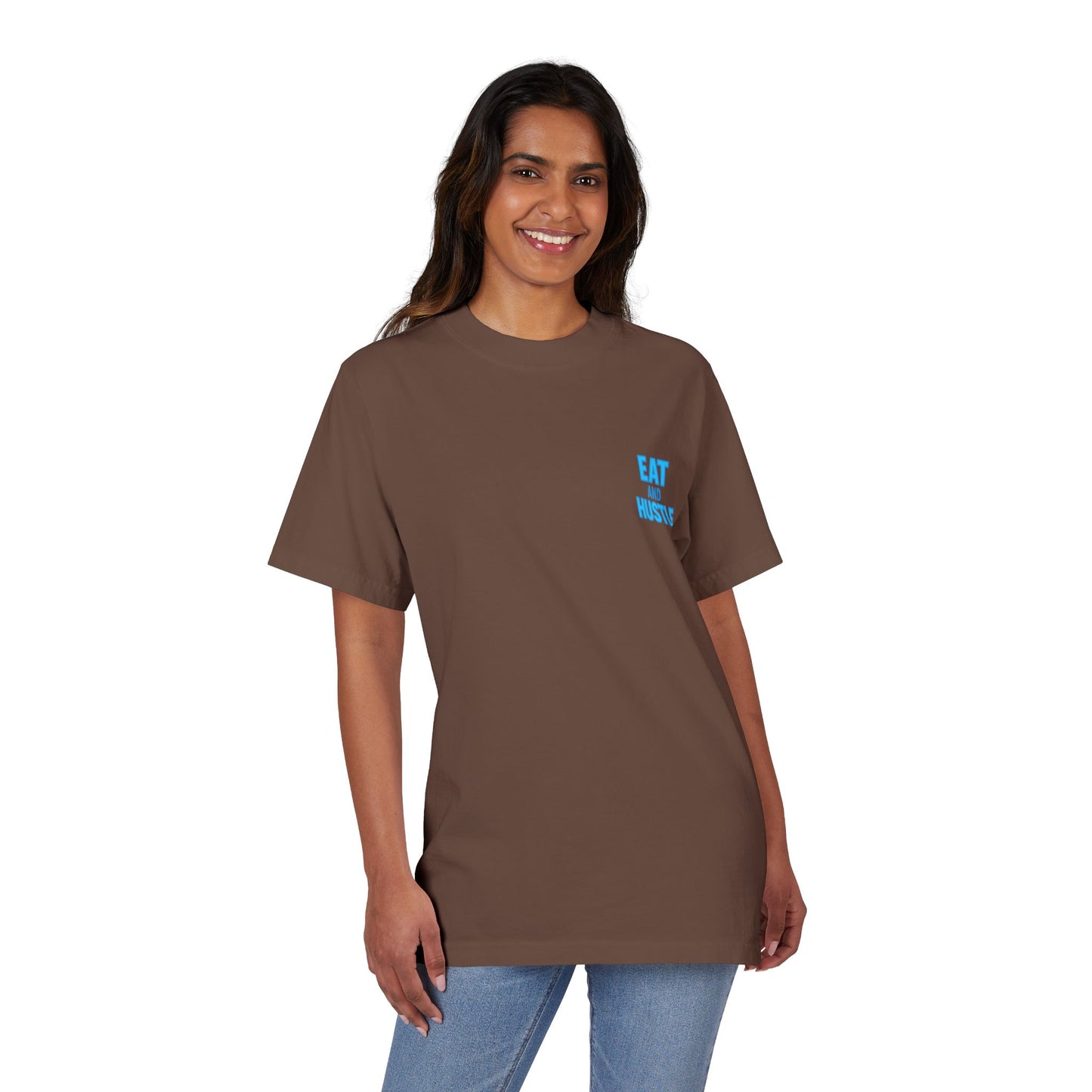 Eat & Hustle Fitness Tee, Unisex Workout Shirt, Graphic Athletic T-Shirt, Motivational Gym Clothing, Casual Summer Top