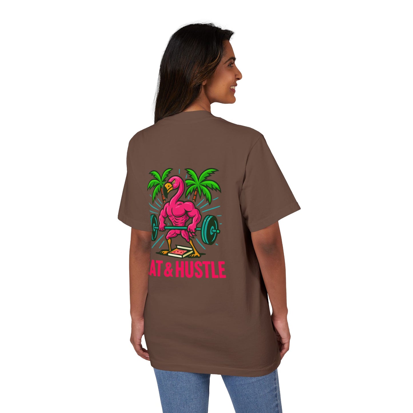 Eat & Hustle Fitness Tee, Unisex Workout Shirt, Graphic Athletic T-Shirt, Motivational Gym Clothing, Casual Summer Top