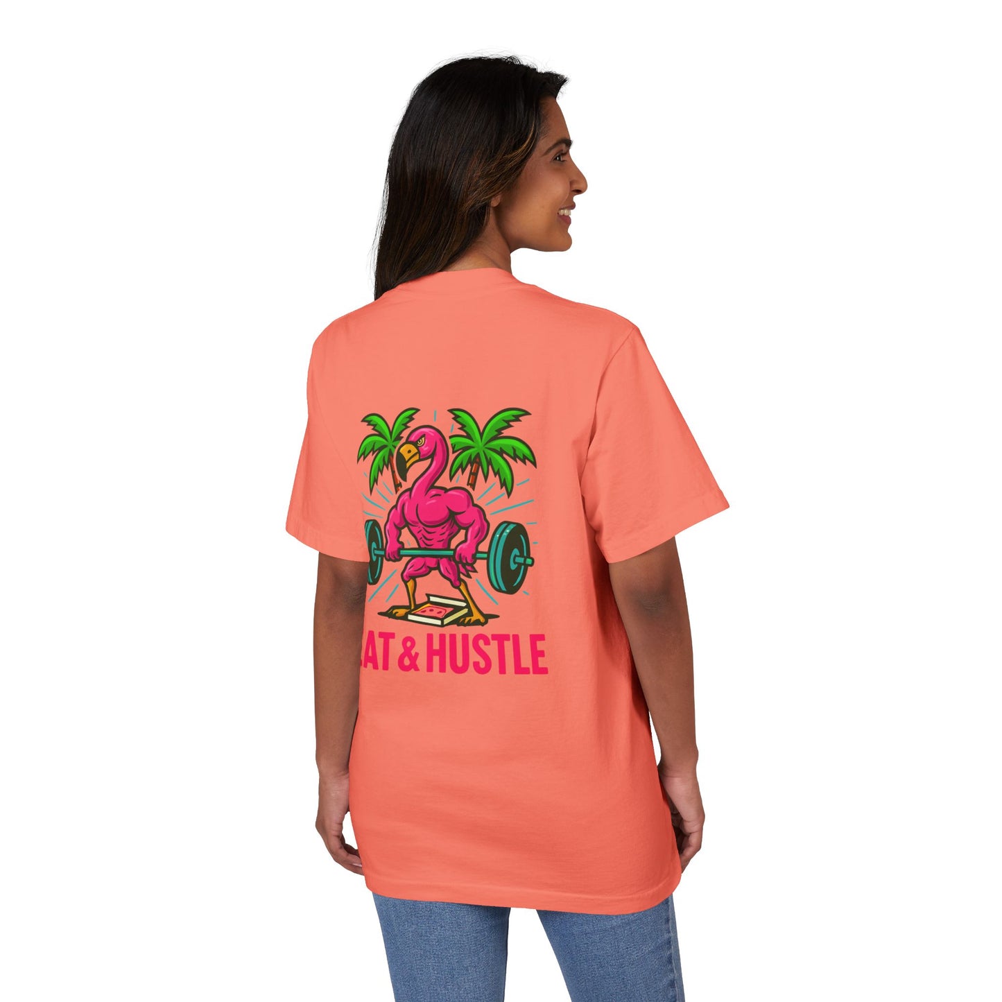 Eat & Hustle Fitness Tee, Unisex Workout Shirt, Graphic Athletic T-Shirt, Motivational Gym Clothing, Casual Summer Top