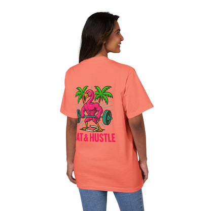 Eat & Hustle Fitness Tee, Unisex Workout Shirt, Graphic Athletic T-Shirt, Motivational Gym Clothing, Casual Summer Top