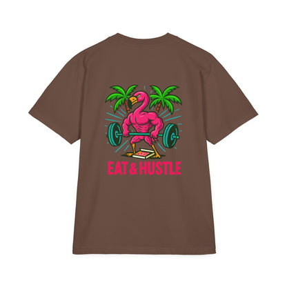 Eat & Hustle Fitness Tee, Unisex Workout Shirt, Graphic Athletic T-Shirt, Motivational Gym Clothing, Casual Summer Top