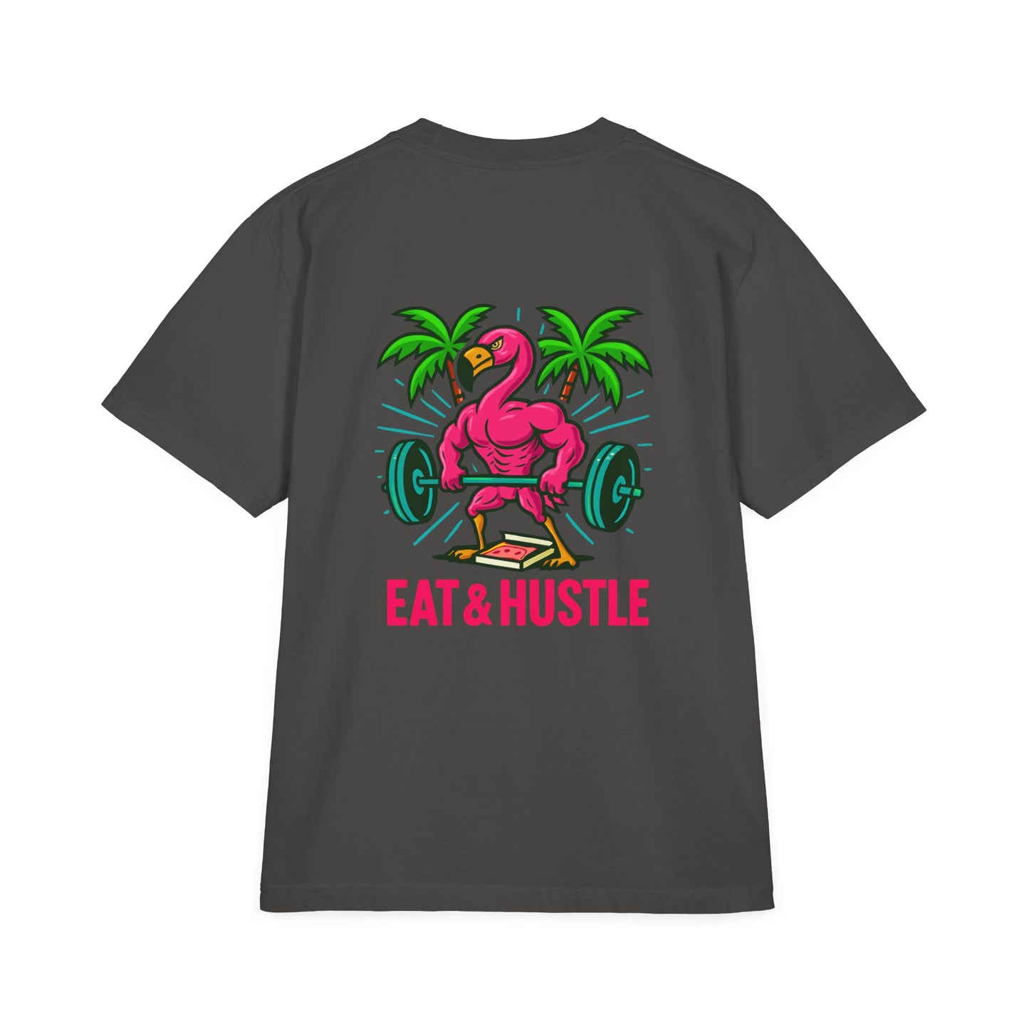 Eat & Hustle Fitness Tee, Unisex Workout Shirt, Graphic Athletic T-Shirt, Motivational Gym Clothing, Casual Summer Top