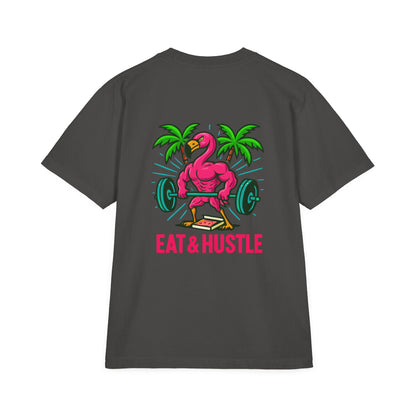 Eat & Hustle Fitness Tee, Unisex Workout Shirt, Graphic Athletic T-Shirt, Motivational Gym Clothing, Casual Summer Top