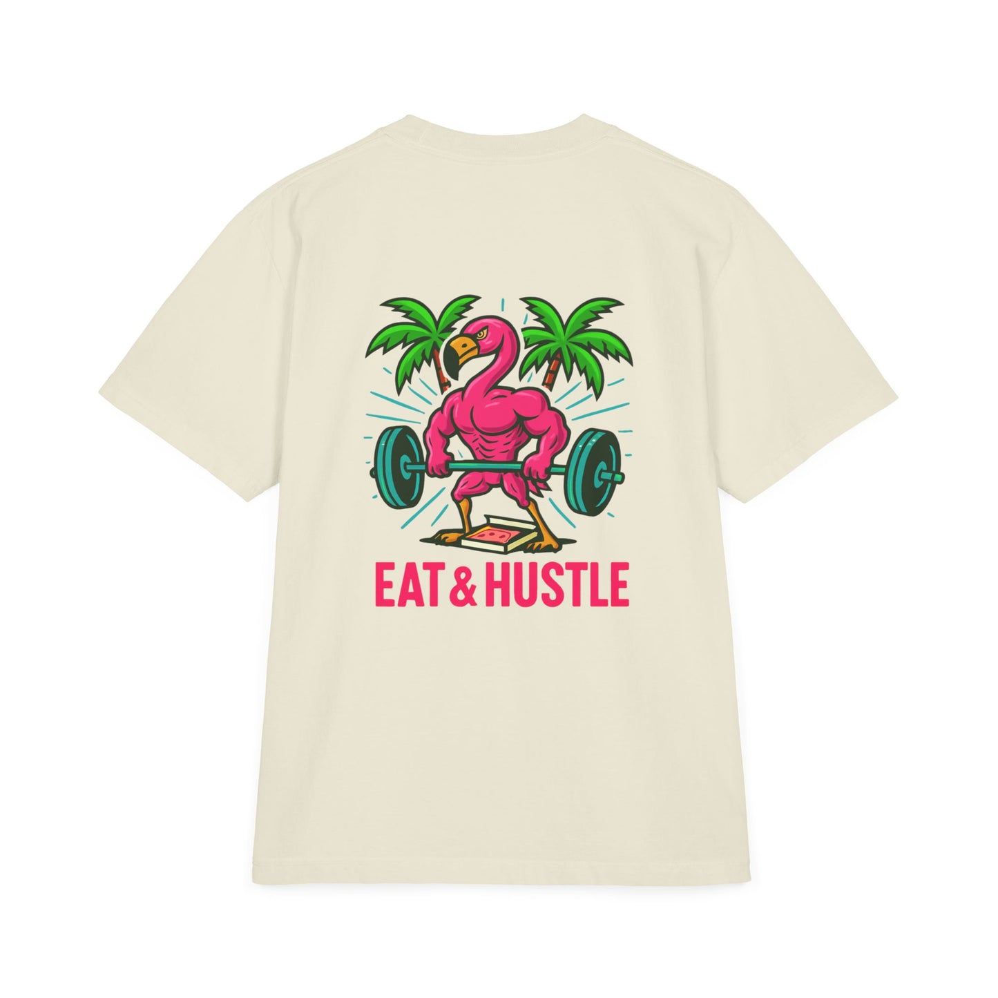 Eat & Hustle Fitness Tee, Unisex Workout Shirt, Graphic Athletic T-Shirt, Motivational Gym Clothing, Casual Summer Top