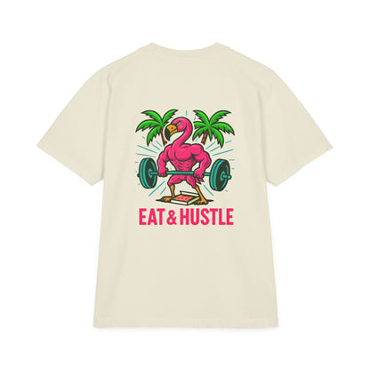 Eat & Hustle Fitness Tee, Unisex Workout Shirt, Graphic Athletic T-Shirt, Motivational Gym Clothing, Casual Summer Top