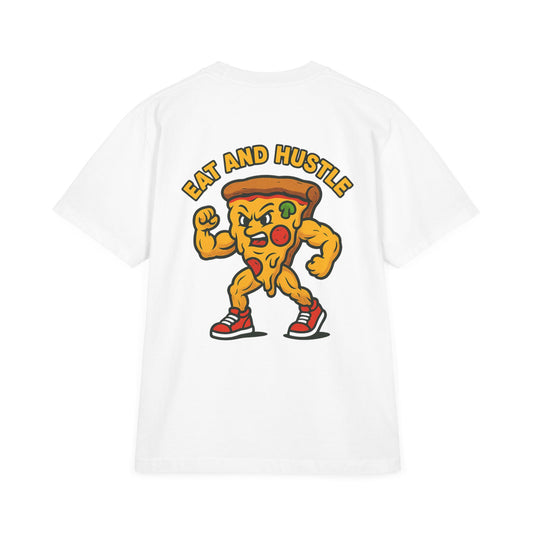 Pizza Power Unisex T-Shirt - Eat Hustle Graphic Tee, Funny Food Shirt, Casual Wear, Gift for Foodies, Urban Style