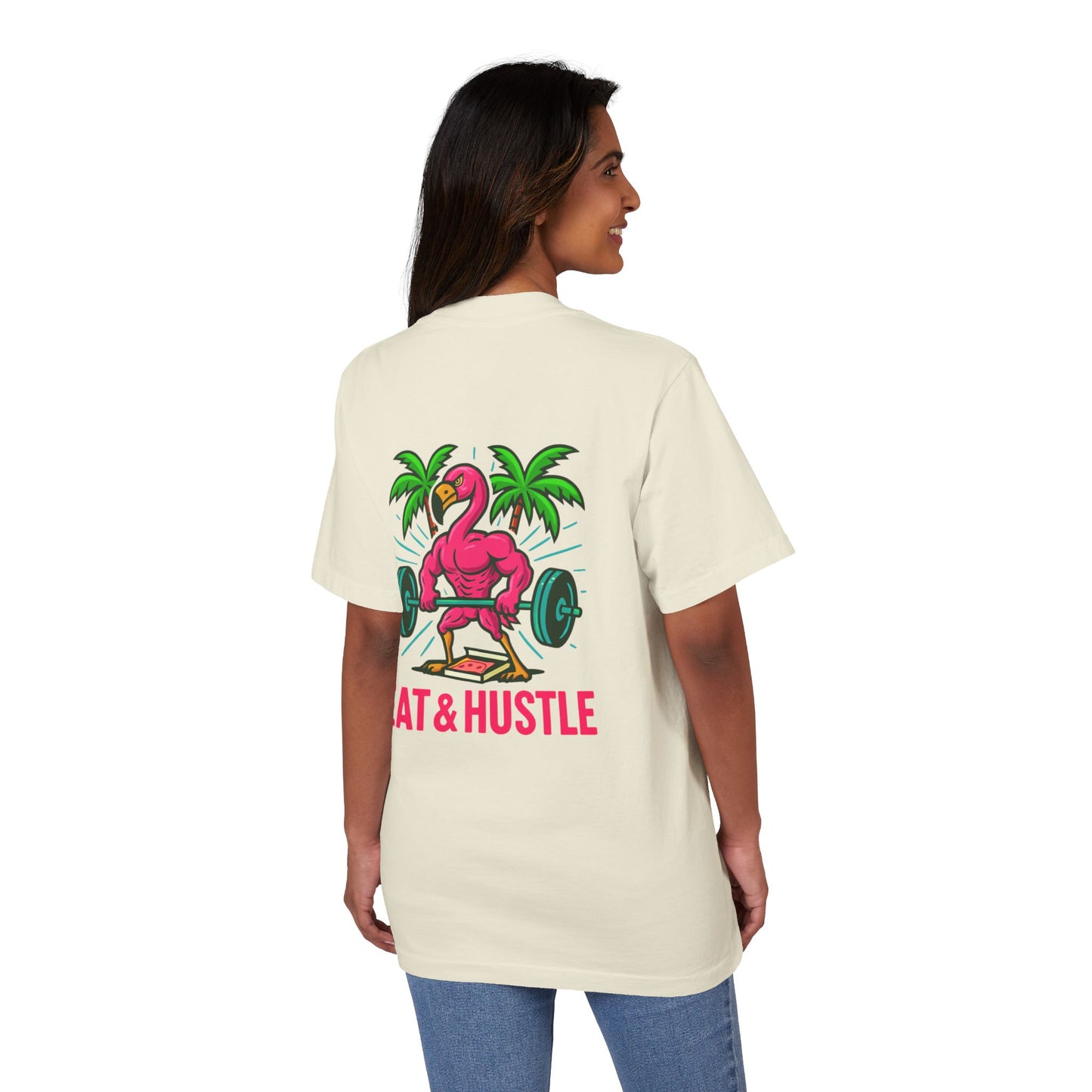 Eat & Hustle Fitness Tee, Unisex Workout Shirt, Graphic Athletic T-Shirt, Motivational Gym Clothing, Casual Summer Top