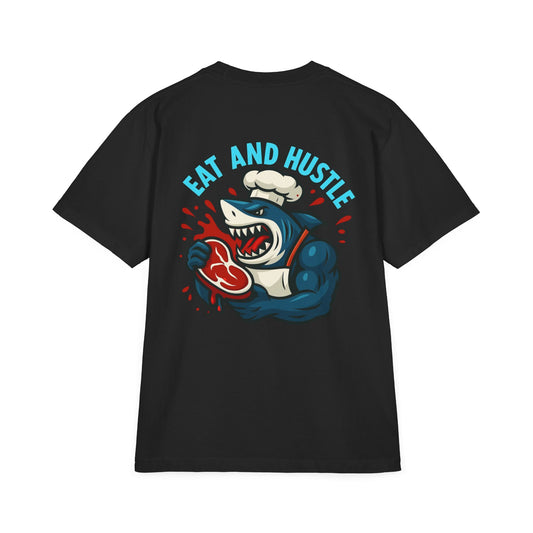 Unisex Graphic T-Shirt | 'Eat and Hustle' Motivational Tee for Food Lovers, Fitness, and Everyday Wear