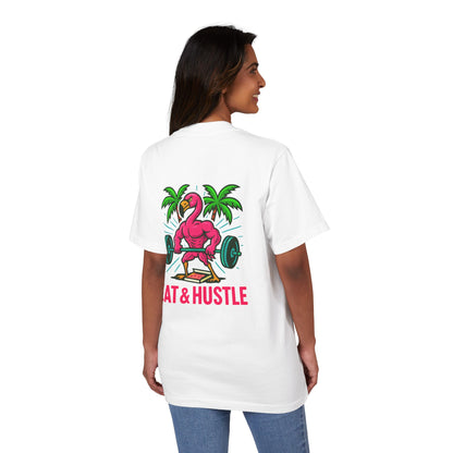 Eat & Hustle Fitness Tee, Unisex Workout Shirt, Graphic Athletic T-Shirt, Motivational Gym Clothing, Casual Summer Top