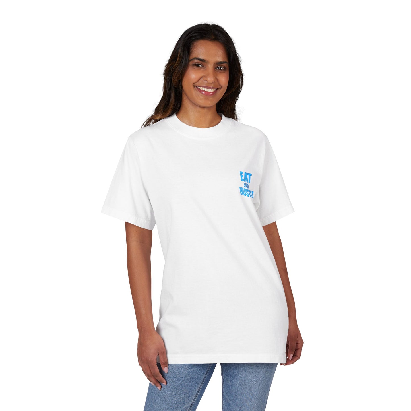Eat & Hustle Fitness Tee, Unisex Workout Shirt, Graphic Athletic T-Shirt, Motivational Gym Clothing, Casual Summer Top