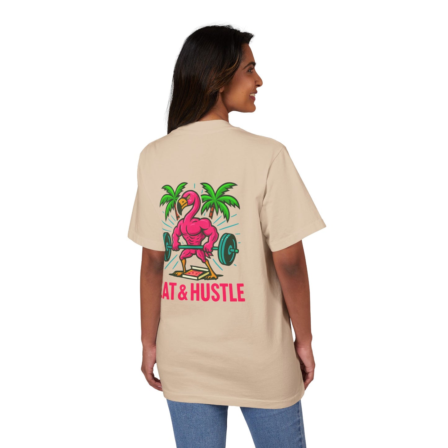 Eat & Hustle Fitness Tee, Unisex Workout Shirt, Graphic Athletic T-Shirt, Motivational Gym Clothing, Casual Summer Top