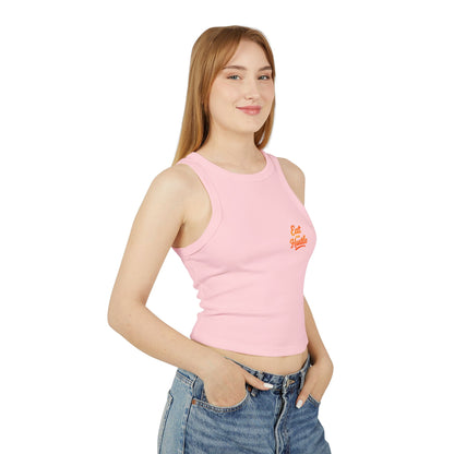 Eat and Hustle Women's Micro Rib Racer Tank Top, Motivational Workout Tee, Fitness Apparel, Gym Wear, Summer Style, Casual Outfit