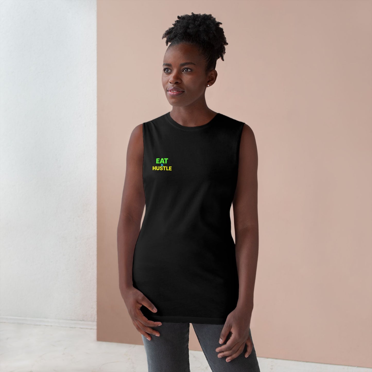 Unisex Eat & Hustle Tank Top | Motivational Workout Shirt for Fitness Lovers | Gym Apparel | Perfect for Summer & Casual Wear