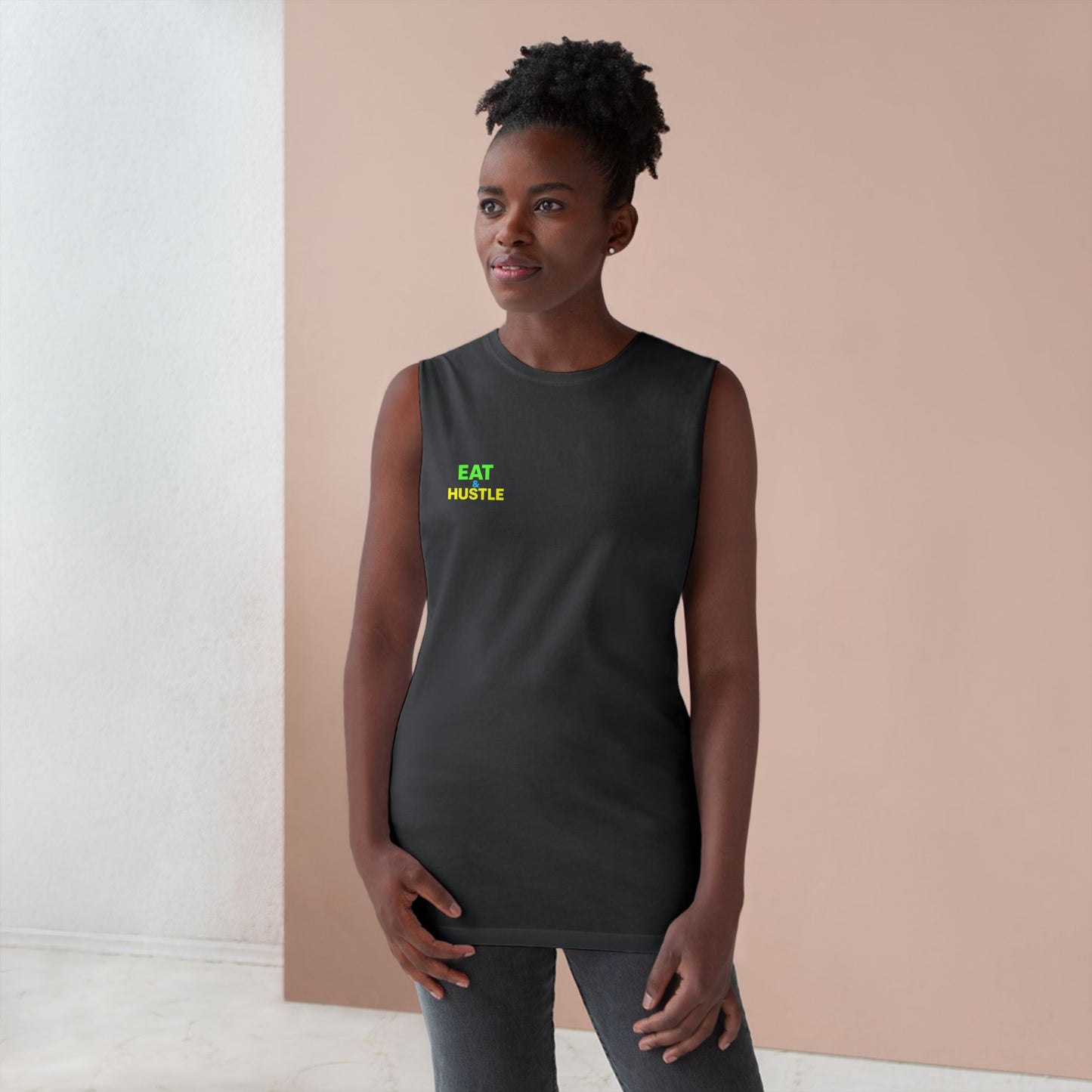 Unisex Eat & Hustle Tank Top | Motivational Workout Shirt for Fitness Lovers | Gym Apparel | Perfect for Summer & Casual Wear