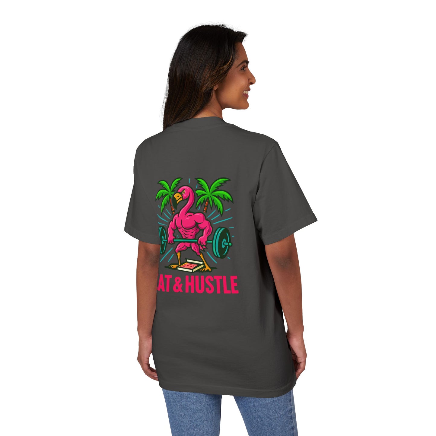 Eat & Hustle Fitness Tee, Unisex Workout Shirt, Graphic Athletic T-Shirt, Motivational Gym Clothing, Casual Summer Top