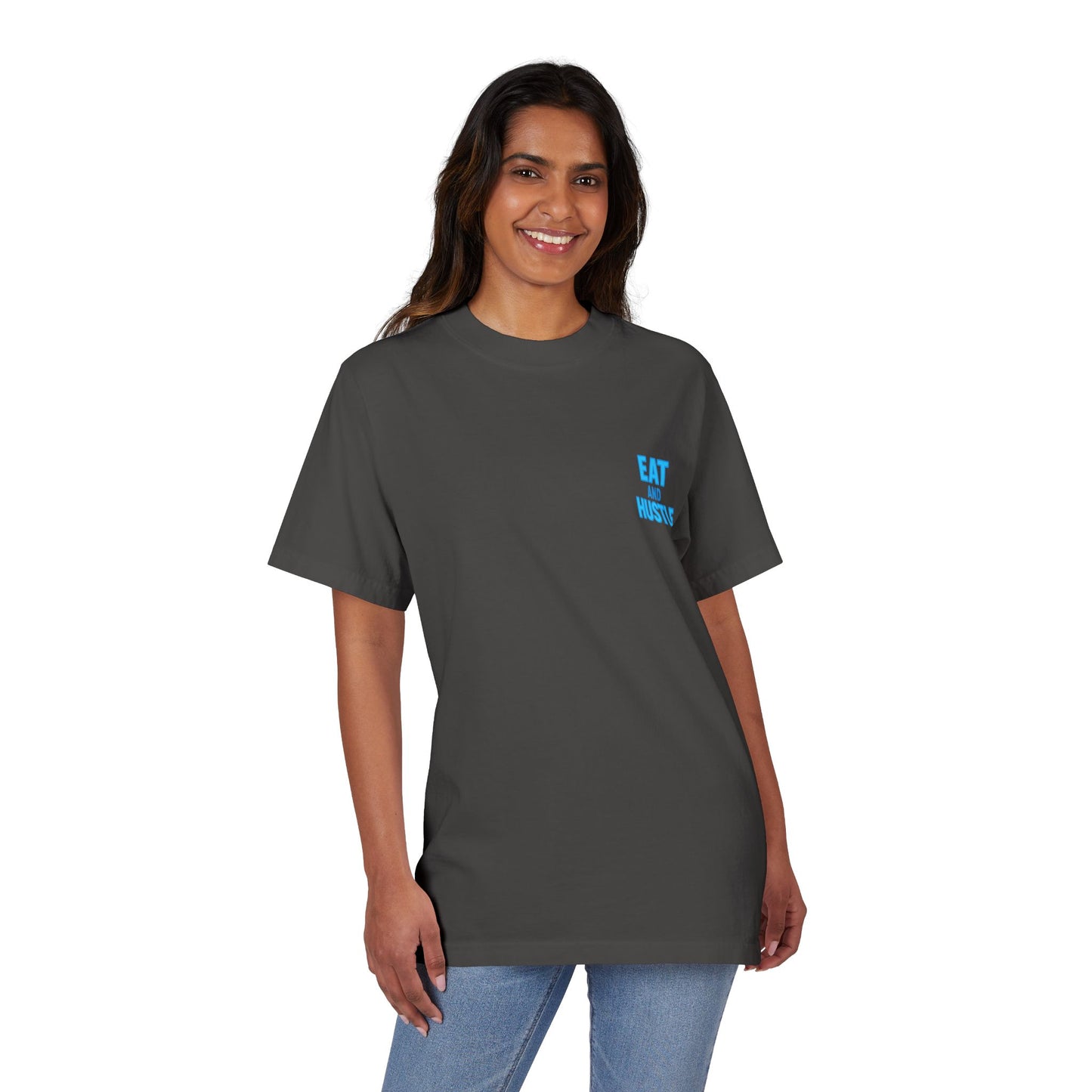 Eat & Hustle Fitness Tee, Unisex Workout Shirt, Graphic Athletic T-Shirt, Motivational Gym Clothing, Casual Summer Top