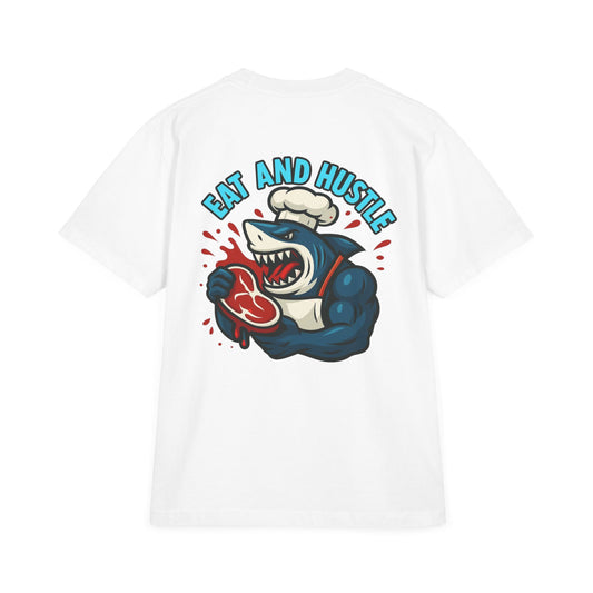 Unisex Graphic T-Shirt | 'Eat and Hustle' Motivational Tee for Food Lovers, Fitness, and Everyday Wear